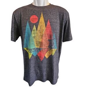 Whistler Canada ski mountains souvenir shirt unisex small NWOT grey rainbow S
